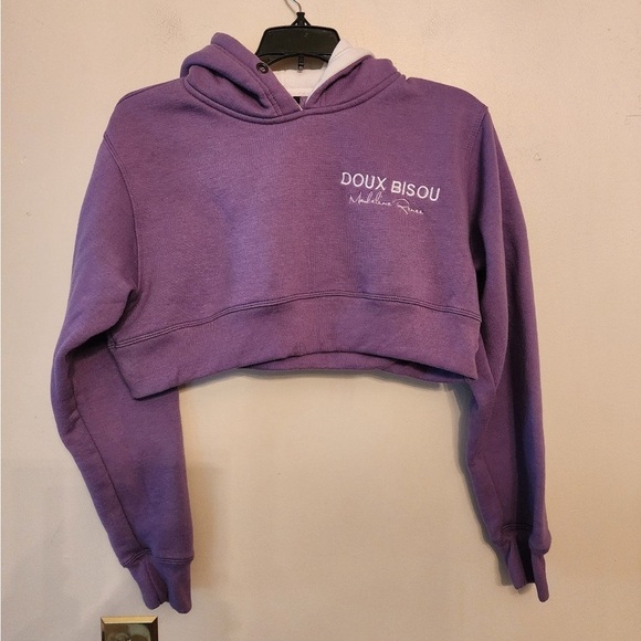 Doux bisou madeline Renee purple cropped hoodie size xs - Picture 1 of 3